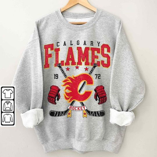 Calgary Flames Vintage 90s Sweatshirt, Ice Hockey Sweatshirt
