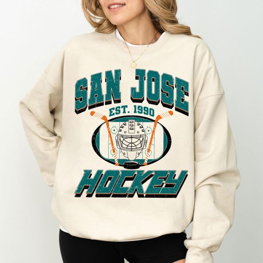 San Jose Hockey Sweatshirt, Hockey Team Sweatshirt, San Jose Gameday Sweatshirt, Retro San Jose Hockey Fan Sweatshirt
