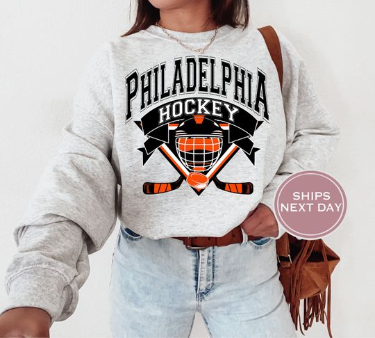 Philadelphia Sweatshirt - Philadelphia Hockey Sweatshirt - Retro Philadelphia Hockey Sweatshirt