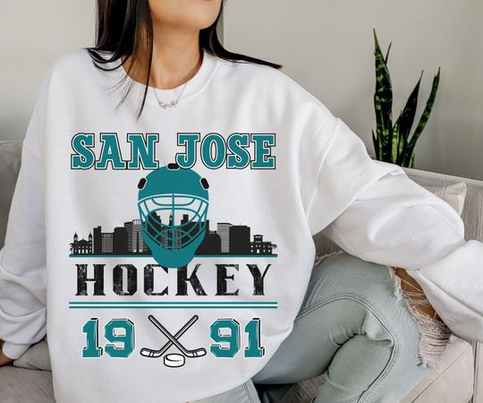 Vintage Style San Jose Hockey Sweatshirt, Retro San Jose Hockey Sweatshirt