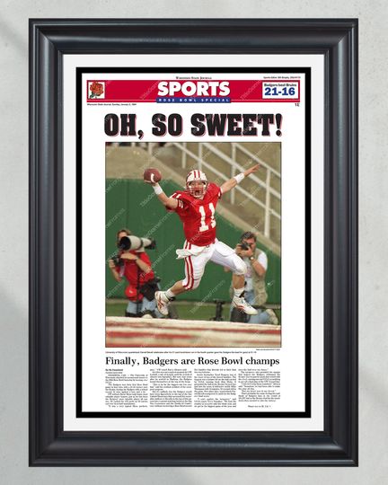1993 Rose Bowl Victory: Wisconsin's Sweet Triumph - Bevell's Iconic Run (NO Framed) Poster