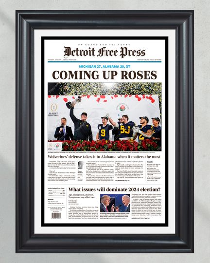 2023 Michigan vs. Albm Rose Bowl OT Victory - (NO Framed) Poster