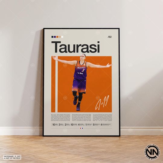 Diana Taurasi Poster, Phoenix Mercury, WNBA Poster, Sports Poster, Mid Century Modern, WNBA Fans, Basketball Gift, Sports Bedroom Posters