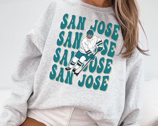 Retro San Jose Shark Sweatshirt, Sharks Hockey Sweatshirt