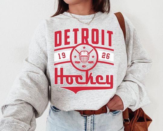 Discover Vintage Detroit Red Wing Sweatshirt, Wings Hockey Fan Sweatshirt