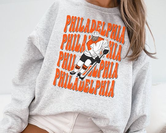 Retro Philadelphia Flyer Sweatshirt , Flyer Hockey Fan Sweatshirt