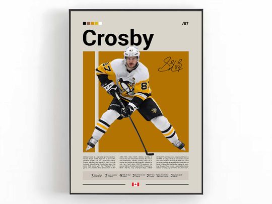 Sidney Crosby Poster, Pittsburgh Penguins Poster, NHL Hockey Art, Sports Poster, Crosby Penguins Art, Hockey Wall Art, Fan Gift