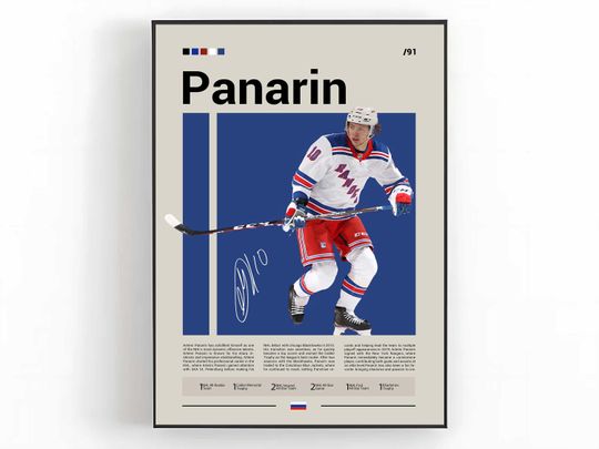Artemi Panarin Poster, New York Rangers Poster, NHL Hockey Art, Sports Poster, Panarin Rangers Art, Hockey Wall Art, Fan Gift