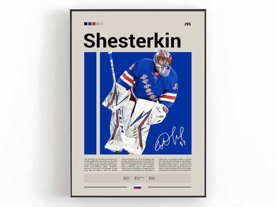 Igor Shesterkin Poster, New York Rangers Poster, NHL Hockey Art, Sports Poster, Shesterkin Rangers Art, Hockey Wall Art, Fan Gift