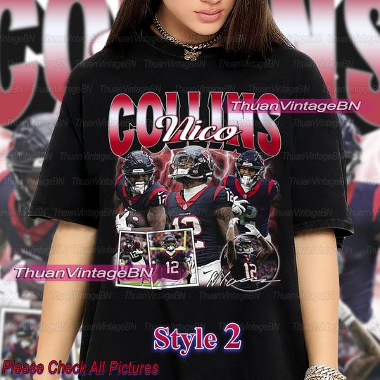 Vintage Nico Collins Shirt, Houston Football Comfort Colors Shirt, Houston Football Tee, Nico Collins Tee, Game day shirt