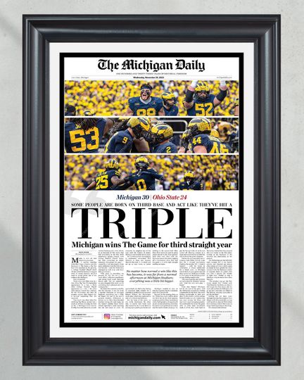 2023 Michigan Wolverines TRIPLE def. Ohio State Buckeyes (NO Framed) Poster