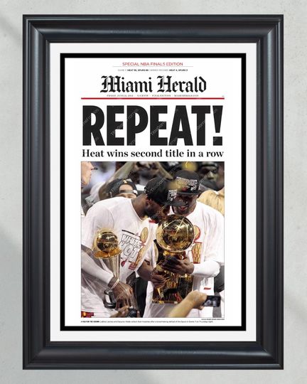 2013 Miami Heat REPEAT! NBA Champions (NO Framed) Poster