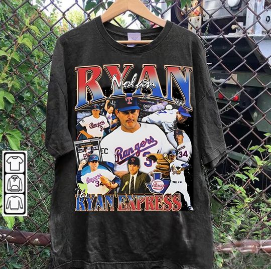 Vintage 90s Graphic Style Nolan Ryan T-Shirt, Nolan Ryan T-Shirt