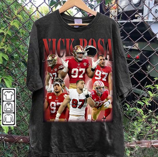 Limited Vintage Nick Bosa T-Shirt, Football T-Shirt, Classic 90s Graphic T-Shirt