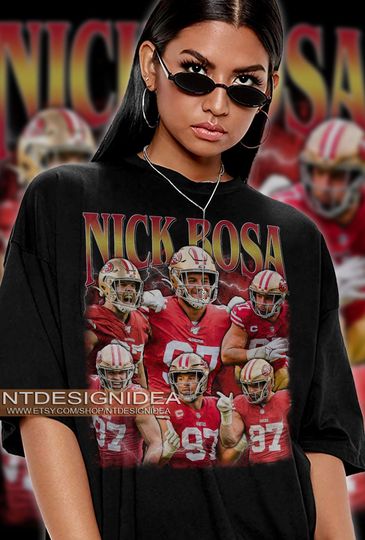 Nick Bosa Vintage Washed Football American T-Shirt, Retro 90's Fans Football American T-Shirt