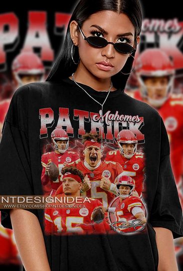 Patrick Mahomes Vintage Graphic 90s Football American T-Shirt