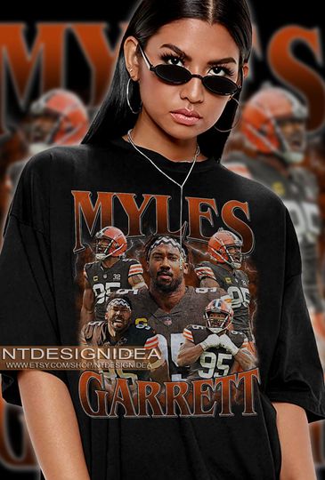 Vintage 90s Style Myles Garrett Football American T-Shirt