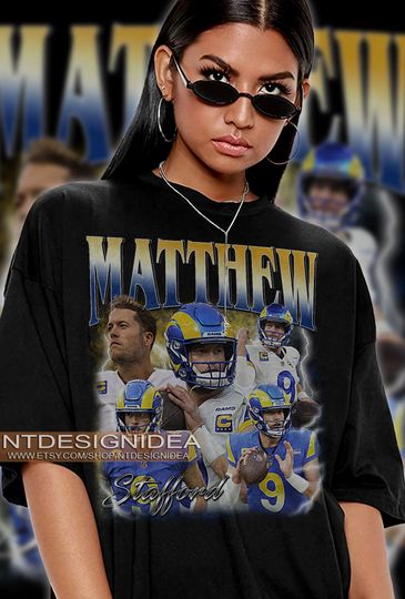 Vintage Style Matthew Stafford Football American T-Shirt