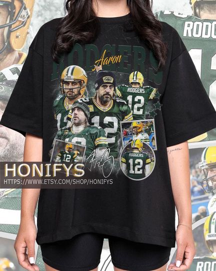 Vintage Aaron Rodgers T-Shirt, Football 90s Graphic T-Shirt