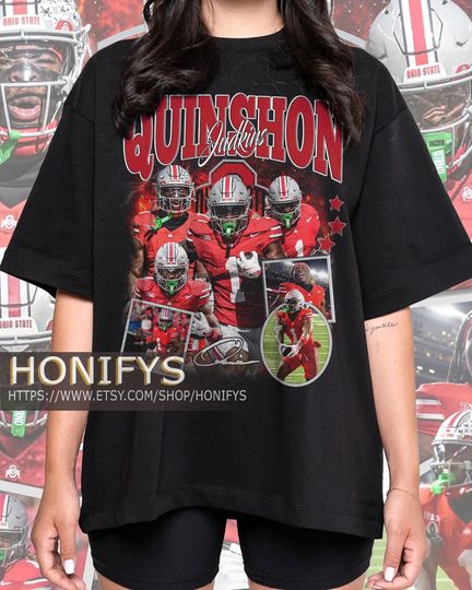 Vintage Quinshon Judkins T-Shirt, Football Classic 90s Bootleg T-Shirt