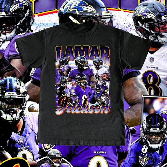 Vintage Lamar Jackson T-Shirt - Football 90s Graphic T-Shirt