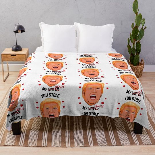 Trump Valentine Card: You Stole My Heart Throw Blanket