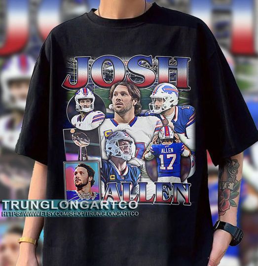 Vintage 90s Graphic Style Josh Allen T-Shirt, Jacksonville Football T-Shirt