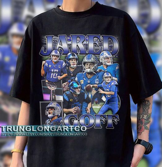 Limited Jared Goff Vintage 90s Homage Retro Classic Graphic T-Shirt