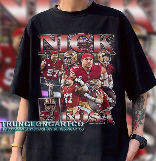 Vintage Nick Bosa T-Shirt, Football T-Shirt, Classic 90s Graphic T-Shirt