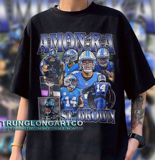 Vintage Amon-Ra St. Brown T-Shirt - Detroit Lions Team T-Shirt