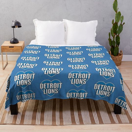 Detroit Lions Heart Throw Blanket
