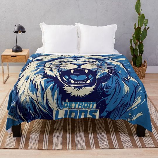 Detroit Lions Football Throw Blanket