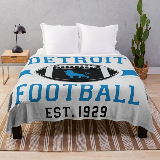 Detroit Lions Football Est 1929 Throw Blanket