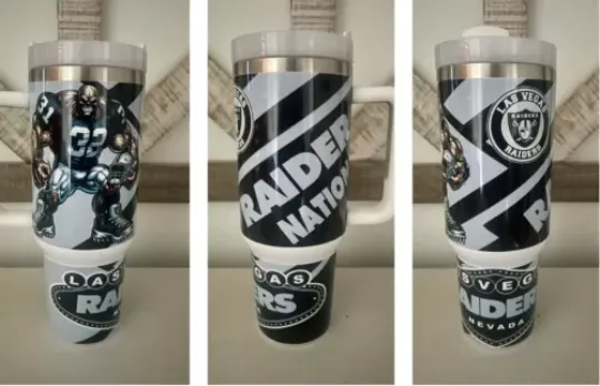 Las Vegas Raiders Football 40oz Tumbler
