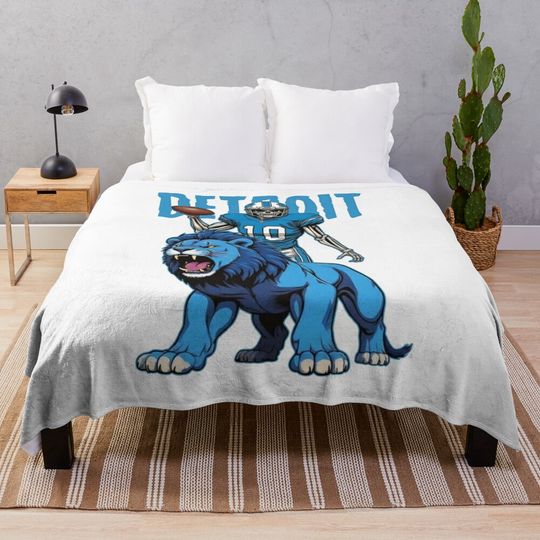 Detroit Football Lion Throw Blanket