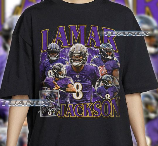 Vintage Lamar Jackson T-Shirt - Football T-Shirt - Vintage Design 90s Graphic T-Shirt