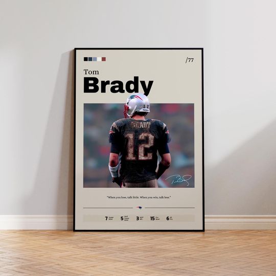 Tom Brady Poster Art Print, football Sports Wall Decor, Football Legend Poster, Fan Gift, Athlete Tribute, Home Office Decoration