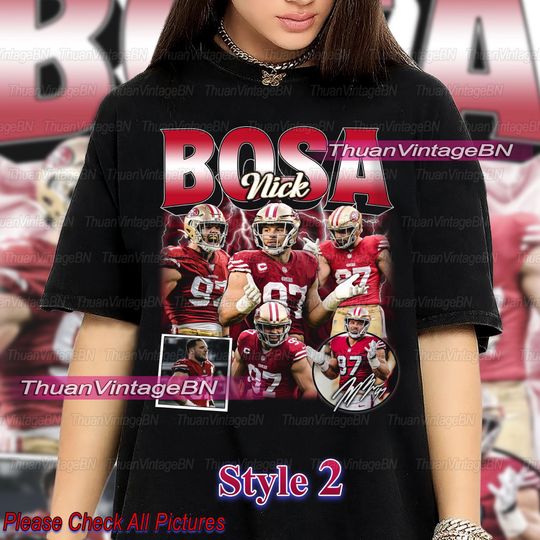 Vintage Nick Bosa Shirt, San Francisco Football shirt, Nick Bosa San Francisco Football Tee, Nick Bosa Tee, Game day shirt