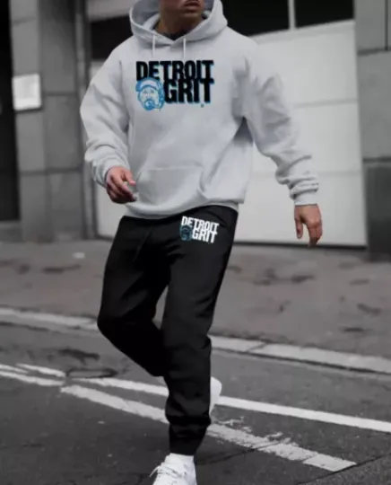 Detroit Lions Grit Hoodie And Jogger Set 2X Black/Gray XXL