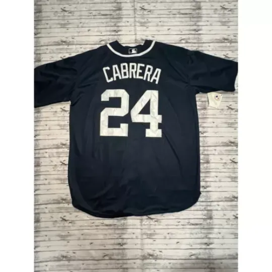 NWT Miguel Cabrera #24 Magestic Jersey Navy XXXL Detroit Lions