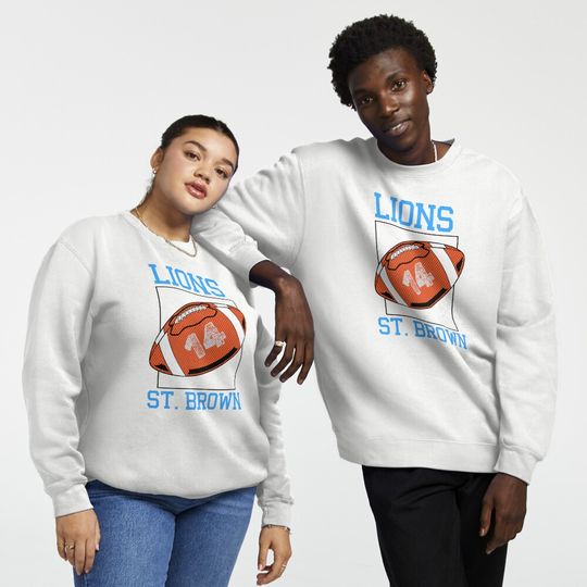 Detroit Lions St. Brown #14 t shirt Pullover Sweatshirt