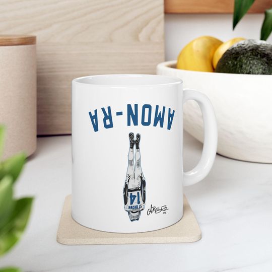 Detroit Lions Amon Ra St Brown Mug, Amon Ra Upside Down Mug, Lions Football Fan Gift, Detroit Ceramic Coffee Cup, Amon Ra St Brown Fan Gift