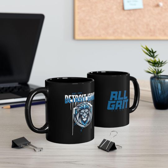 Detroit Lions Fan Cup Mug, Football Lover Coffee Cup Mug, Detroit's All Grit Cup, Tea Mug, 11oz, 15oz