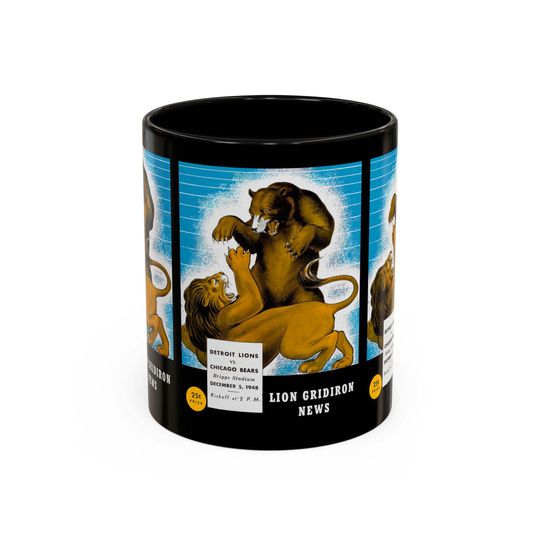 1948 Vintage Chicago Bears - Detroit Lions Football Program Cover - Colorful Mugs, 11oz