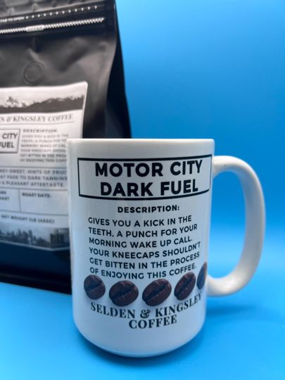 Mug 15oz, Detroit Lions Coffee Cup, Motor City Dark Fuel, Dan Campbell Quote, Bite Knee Caps, Football Team Gift, Coach Fan Present