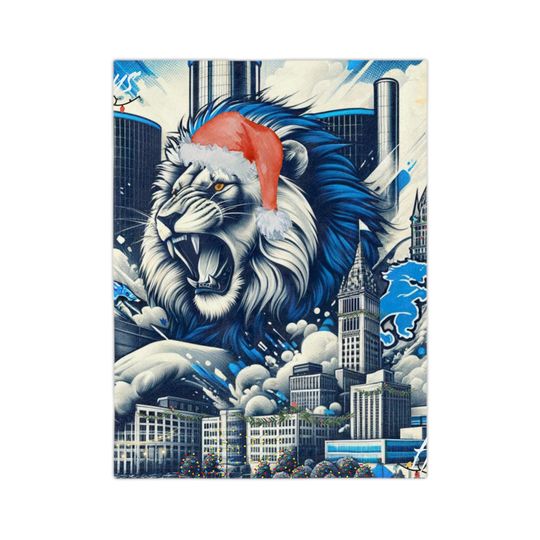 Detroit Lions Blanket, Football Fan Gift, Cozy Velveteen Microfiber Throw, football Team Decor, Warm Sports Bedding