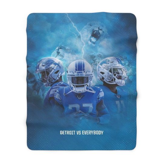 Detroit Lions Sherpa Fleece Blanket | Detroit Lions | Gifts for Detroit Lions Fans | Gifts for Detroit Fans
