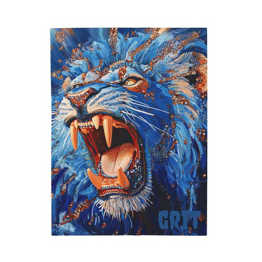 Lions Spun Velveteen Plush Blanket - Football Fan Gift, Sports Team Decor, Game Room Decor, Man Cave Throw, Grit, Detroit Pride, Go Lions!