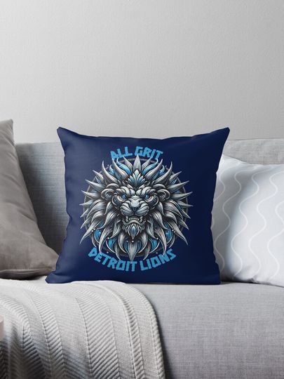 ALL GRIT DETROIT LIONS Pillow