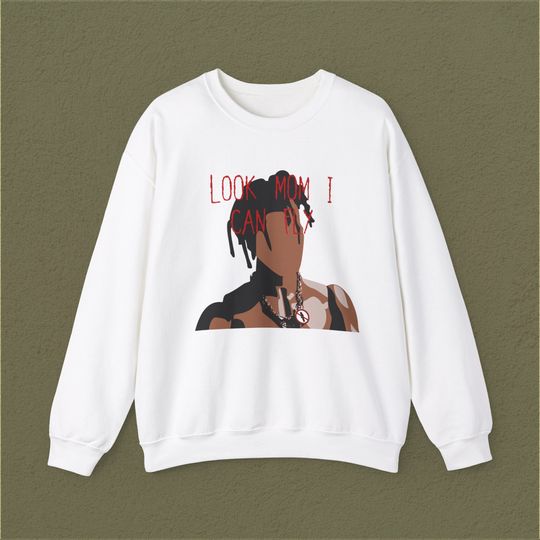 Travis Sweatshirt, Look Mom I Can Fly Pullover,Streetwear Urban Culture Aesthetic Shirt, Drill Fashion.